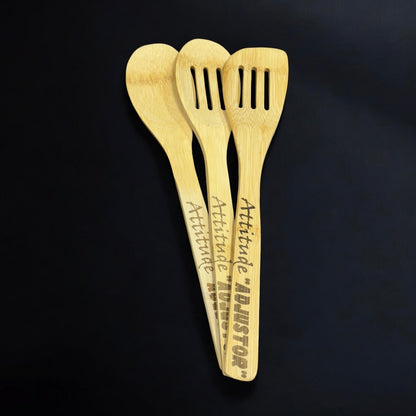 Attitude Adjustor 3 Piece  Bamboo Spoon Set. Make Kids Behave Again