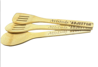 Attitude Adjustor 3 Piece  Bamboo Spoon Set. Make Kids Behave Again